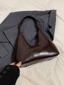 Bolso bandolera en forma de media luna estilo coreano lacado de nicho, bolso de hombro de señora, bolso de mano, bolso de moda para llevar debajo del brazo