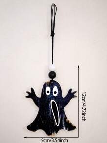 1Pc Halloween DIY Wooden Hanging Ornaments – Ghost, Skull & Witch Hat Cutouts With String For Spooky Wall, Door, Ceiling, Party, Haunted House Decor Home Decor Halloween Decor Fall Decor Room Decor