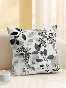 2 Stücke Boho Blatt Muster Kissenbezüge, 45cm x 45cm, super weicher Plüschpolyester Stoff, maschinenwaschbar mit Reißverschluss, geeignet für Sofa, Wohnzimmer, Schlafzimmer Dekoration, ohne Kissenfüllung, Boho Stil Kissenbezüge, dekorative Kissenbezüge (Kissenfüllungen nicht enthalten) - Schwarz - Übersicht 7
