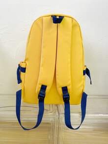 1pc Large Capacity Versatile Backpack, Travel Rucksack For Students, Laptop Bag Bag For School College - Yellow - View 5