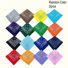 2 Stück bunte Paisley Stirnband Schals - Weiche Polyester, maschinenwaschbar, mehrfarbige quadratische Kopftücher, geeignet für Männer und Frauen - ideal zum Laufen, als Accessoire und Geschenk, Stirnband (Zufallsfarbe)