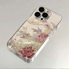 For IPhone 17 16 15 14 13 12 11 XS Plus Pro Max, Oil Painted Python Lotus, Unique Aesthetic Personality, Provides Shock Protection And Comfortable Grip. It's Perfect For Everyday Use Or As A Gift. - 無色 - 查看 4