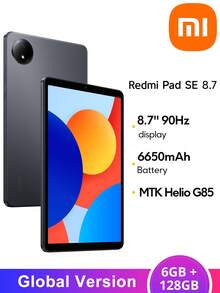 Redmi Pad SE 8.7 Inches Wifi Smartpad Global Version 6GB+128GB MediaTek Helio G85 Processor Xiaomi HyperOS Operating System 1340*800 Resolution 6650mAh (Typ) Battery 18W Fast Charging