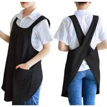 1 件复古风格围裙 - 可调节肩带设计，无需系带，舒适时尚，适合家庭烹饪、厨房或商店