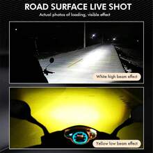 2PCS LED Auxiliary Headlight 5 Modes Magnifying Glass Red Light Demon Eye With Strobe Light For Motorcycle And Car - Black - View 5