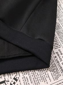 LQTY 女士秋冬纯色黑色拉链外套，韩版风格，舒适复古时尚通勤百搭Y2K女式外套，适合户外休闲小众朋克风开衫连帽外套 - 黑色 - 查看 8