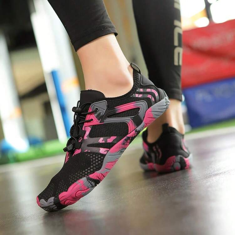 男士轻便速干赤足沙滩鞋，适合徒步、登山、冲浪、漂流、钓鱼。女士游泳水鞋 - 黑紅色 - 查看 3