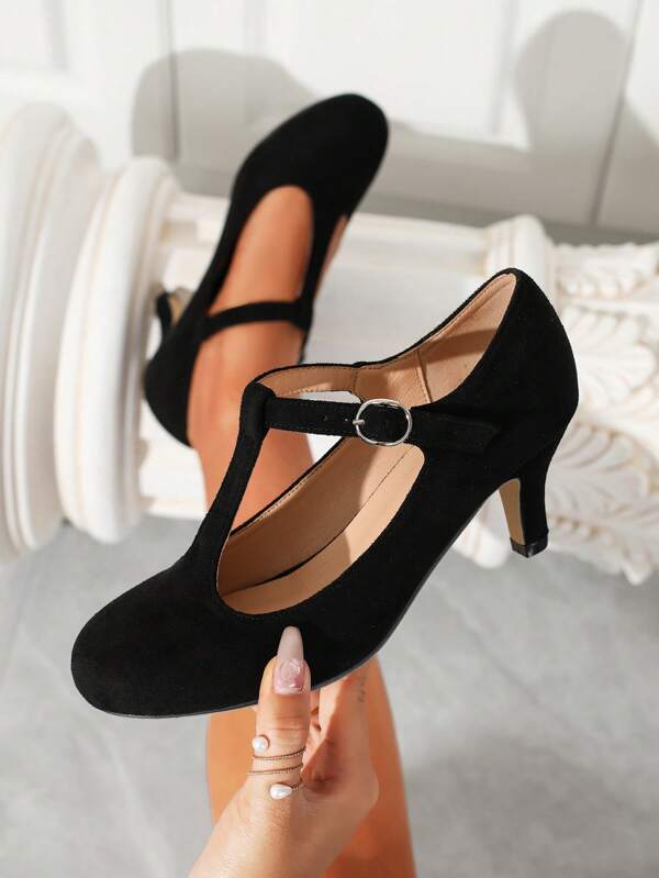 Talons hauts élégants mode Babies pour l'automne/l'hiver, escarpins à bout pointu avec bride à boucle, chaussures de soirée pour mariage, événements décontracté, formel, bureau, extérieur, couleur unie
