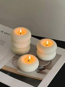 1/2/3Pcs Handmade Donut Candle, Holiday Decor, Creative Handicraft Gift, Aromatherapy Candle Ornament, Birthday Present, Cute Decoration, Photography Prop, Valentine's Day Gift, Mother's Day Gift, Creative Ornament, Shaped Candle, Home Decor, Dining Table Decor, Christmas Decoration