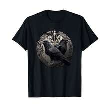 Huginn And Muninn Ravens Norse Mythology Viking Symbols T-Shirt@ KI Personalized Gifts - Black - View 1