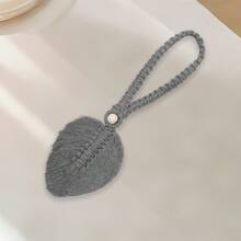 Curtain Tiebacks 2 Pcs Set Stylish Woven Hemp Rope Leaf Design Durable Curtain Hold Backs For Home - Grey 1pc - View 1