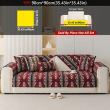 1 buc pernă de canapea în stil boem, țesătură chenilă, jacquard, husă de canapea artizanală, lavabilă, prietenoasă cu animalele de companie, pernă de protecție pentru canapea, universală, antiderapantă, potrivită pentru decorarea camerei, Advanced Sense (roșu, 90x90cm, scaun unic)