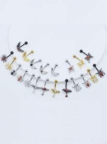 1PC Stainless Steel 14G Belly Real Piercing Button Ring For Women Body Piercing Jewelry Navel Rings