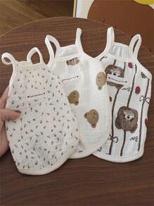 1pc Summer Lightweight Bear Pattern Pet Vest, Polyester Fabric (Non-Stretchy), Soft & Breathable Dog/Cat Sleeveless Shirt, Suitable For Small/Medium Pets