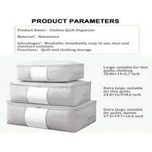 3 Pieces Of Holiday Decoration Storage, Clothes And Closet Storage, Clothes Quilts, Blankets, Storage Bags, Folding Zipper Storage Boxes, Large-Capacity Clothes Storage Boxes, Gray With Handles. Boy Valentine Heart Women's Valentinebedroom,Organizer,Organiser,Home Storage,White T Shirt Women,Black Pants Women,Ladies Winter Clothes,Dress,Winter Clothes For Ladies,Elegant Woman Dresses,White Shirt For Ladies,Long Sleeve,White Jumpsuit For Women,Spring Dresses For Women,Spring Outfits For Women,Spring,Spring Clothes,Minimalist,Summer Tops - Grey - View 6