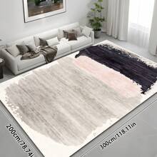 1pc Luxury French Colorblock Abstract Geometric Pattern Carpet, 1100g Fine Yarn Wool + TPR Washable Fabric Bottom, Nordic Minimalist Textured Rectangular Fluffy Soft Machine Washable Area Rug, Suitable For Outdoor, Entryway, Living Room, Bedroom, Laundry Room, Bathroom, Game Room, All Season Large Size Home Mat, Home Decor