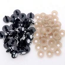 50 chiếc mắt Amigurumi kèm vòng đệm mắt móc màu đen 8mm 10mm 12mm14mm 16mm dùng để làm búp bê DIY móc động vật phụ kiện may vá - màu đen - Xem 3