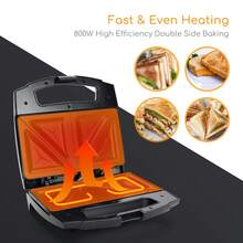 Aigostar 800W 2-Slice Sandwich Toastie Maker – The Ultimate Kitchen Companion - 英規插(220-240V) - 查看 2