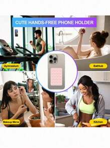 1 Stück Silikon-Saugnapf Handygriff, starker Klebehalter für Selfies und Videos, Freihändig klebender Telefongriff kompatibel mit iPhone und Android, quadratischer Silikon-Saugnapf Handyhülle, 24 Stück große Silikon-Saugnäpfe, Schul-, Heim- und Bürobedarf