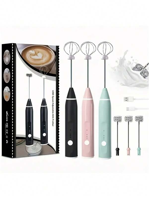 1pc Convenient Rechargeable Hand-Held Electric Whisk, Multifunctional Mixer, USB Charging Portable Mini Blender, Coffee Maker, Milk Maker, Suitable For Stirring Drinks, Baking