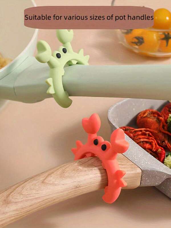 Support de spatule en silicone, 1 support de spatule en silicone en forme de crabe, support pour ustensiles de cuisine, support résistant à la chaleur pour ustensiles de cuisine, support anti-débordement de soupe pour cuisinière de cuisine domestique, accessoires de cuisine essentiels