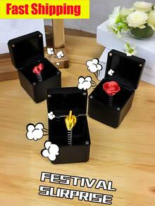 Surprise Gift Box, Perfect Prank Hand Pop Up Gift, Adult Gift With Box, Novelty Prank Middle Finger Hand Statue Christmas Novelty And Funny Gift, Spice Up Your Mother's, Father's, Wife's, Girlfriend's, Boyfriend's, Husband's, Or Friend's Birthday, Party, Or Casual Get-Together With This Charmingly Quirky Box. Surprise, Joy, Prank, Funny Gift, Mother's Day Graduation Gift - Multicolor - View 2
