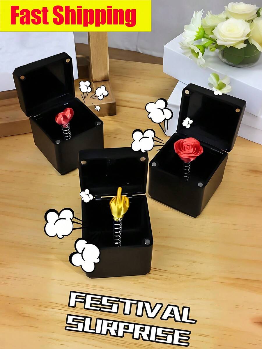 Surprise Gift Box, Perfect Prank Hand Pop Up Gift, Adult Gift With Box, Novelty Prank Middle Finger Hand Statue Christmas Novelty And Funny Gift, Spice Up Your Mother's, Father's, Wife's, Girlfriend's, Boyfriend's, Husband's, Or Friend's Birthday, Party, Or Casual Get-Together With This Charmingly Quirky Box. Surprise, Joy, Prank, Funny Gift, Mother's Day Graduation Gift