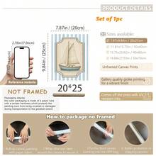 航海主题婴儿房墙面装饰套装 - 1 件复古交通主题艺术品，包含做旧蓝色帆船/蒸汽火车/双翼飞机图案（婴儿房艺术画廊）。复古交通装饰画，帆船主题婴儿房艺术品，蒸汽火车主题墙面装饰，双翼飞机主题婴儿房装饰。 - 彩色 - 查看 17