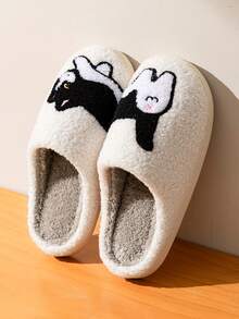 Cute Cat & Sequin Design Slip-On Slippers, Comfortable Indoor Casual Home Slippers For Women - màu nâu - Xem 6