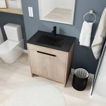 30 Inch Freestanding Bathroom Vanity With Black Ceramic Sink & 2 Soft-Close Cabinet Doors - Multicolor - View 4