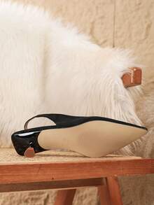 Women's Black Pointed Toe High Heel Shoes Fashion Pointed Toe Formal High Heel Shoes Fashionable Ankle Strap High Heel Shoes - Black - View 6