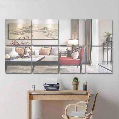 6pcs Thick Acrylic Mirror Wall Stickers, Self-Adhesive Decorative Mirrors For Bathroom, Living Room, Bedroom, Wardrobe, Full Length Mirror, Creative Decor