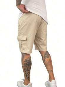 Men's Bermuda Shorts With Cargo Pockets - 米色 - 查看 3