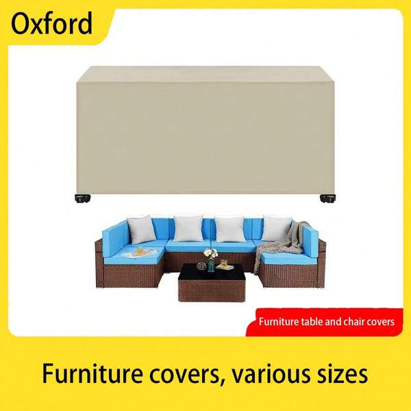 1 pieza Funda de mueble de color marfil hecha de tela Oxford, duradera y adecuada para muebles de patio al aire libre, muebles del hogar interior para mantenerlos limpios y ordenados