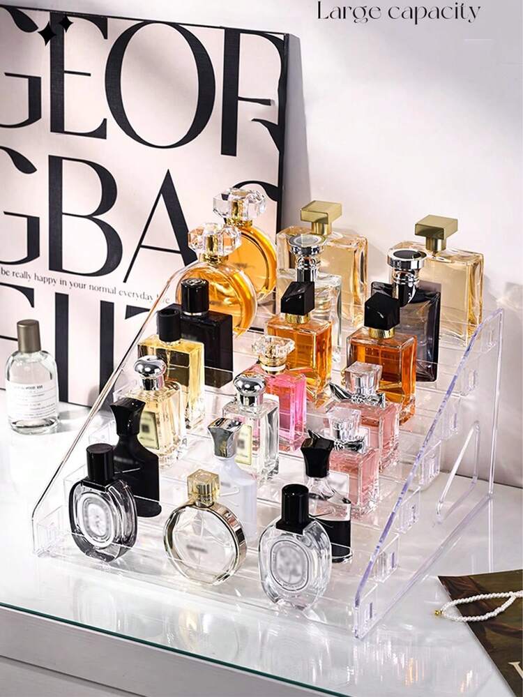 3/4/5/6/7 层亚克力指甲油展示架，多层收纳架，化妆品眼镜首饰收纳盒，适用于家庭客厅办公室装饰、床头柜收纳、生日礼物 - 無色 - 查看 9