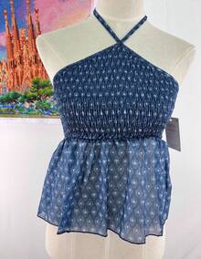 Women's Top With Prints, Casual Daily Wear, For The Summer Beach - 藍白色 - 查看 1