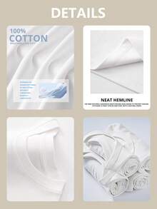 1 Pack Men's T-Shirt, 220g Cotton Heavyweight American Men's Apparel, Soft Fabric With Some Thickness Of T-Shirt - 白色 - 查看 5