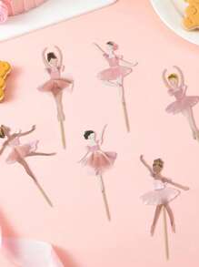 12 pezzi Decorazioni per cupcake da ballerina, piccole ballerine in tutù colorati, stuzzicadenti per torta per festa di matrimonio, anniversario, compleanno, festa di nascità, forniture per feste e pasticceria