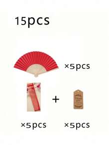 Set da 15 pezzi: ventagli pieghevoli in legno con busta regalo e biglietto di ringraziamento (5 biglietti di ringraziamento, 5 ventagli pieghevoli a mano, 5 buste regalo). Decorazioni per festa single, addio al nubilato, ventagli pieghevoli in bambù per damigelle d'onore, accessori per foto di festa, regali per damigelle e decorazioni per matrimoni, regalo di matrimonio. Adatto per raduni ed eventi, accessori estivi, ventagli pieghevoli da donna