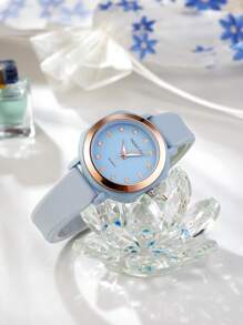 1 Peça Relógio de Pulso Quartz com Pulseira de Silicone Minimalista Casual Feminino, Versátil para Uso Diário