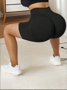 Pantalones cortos deportivos con cintura ancha sin costuras que realzan el trasero, cómodos y transpirables,  shorts elásticos, shorts para gimnasia, shorts de ciclista para mujeres