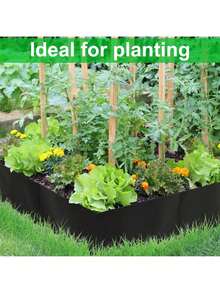 1/4/8 Grid Portable Rectangular Planting Bag - Felt Fabric Raised Garden Bed With Multi-Grid Design, Drainage Holes And Lightweight Reusable Vegetable Planting Box, Suitable For Indoor And Outdoor Gardening, Equipped With Drainage System - 黑色 - 查看 4