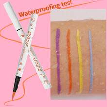 DUNUF 1 Pcs Black & White Blue & Purple Waterproof Liquid Eyeliner Sweat Resistant Stain Free Long-Lasting Quick Dry Easy To Apply Makeup - Nhiều màu - Xem 6