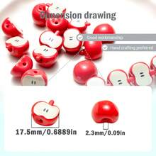 5/10pcs Charming Apple Shaped Beads, Multi-Color 3D Fruit Beads For DIY Jewelry, Decoration, Phone Chains, Keychains, Great For Everyday Craft Making - Multicolor - View 2