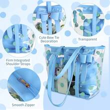 Nuevos bolsos de mujer impermeables de PVC transparente, bolsos de hombro, bolsas de playa, bolsas de compras y bolsas de trabajo - Azul - Ver 4