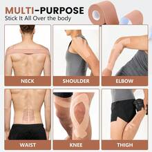 5 Rolls Kinesiology Tape, 5cm X 5m Waterproof Athletic Tape, Uncut Kinetic Tape, Elastic Muscle Tape, Sports Tape, Knee Tape For Exercise And Daily Use