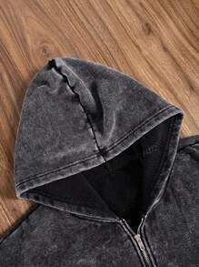 Sudadera con capucha y cremallera de moda callejera de algodón con estilo retro y lavado para mujer, nueva chaqueta con capucha con cremallera de estilo retro y casual para mujer en otoño e invierno