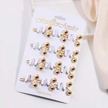 12pcs/Pack Wholesale U-Shaped Hijab Clip Muslim Women Scarf Fixing Brooch Headscarf Pearl Pin Hijab Accessories