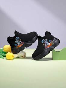 New Arrival Kids & Teenagers Cute Astronaut Print Casual Fashion Cushioned Non-Slip Lightweight Breathable Low-Top Mesh Slip-On Outdoor Indoor Walking Running Sports Casual Sneakers