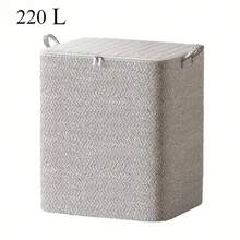 Extra-Large 220L Folding Storage Bag - Suitable For Blankets, Clothes And Bedding - Breathable Non-Fabric Fabric With Zipper And Handle, Grey - Great For Organizing Seasonal Items, Moving Comforters And More - Blanket Storage|Elegant Storage Container|Zipper Storage Bag, Storage Box|Space Saving - Grey - View 4